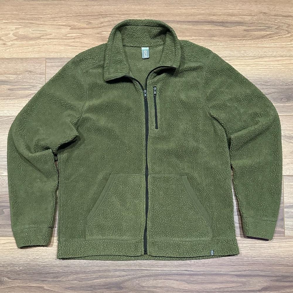 Stio High Pile Sherpa Full Zip Jacket in Green Size XL